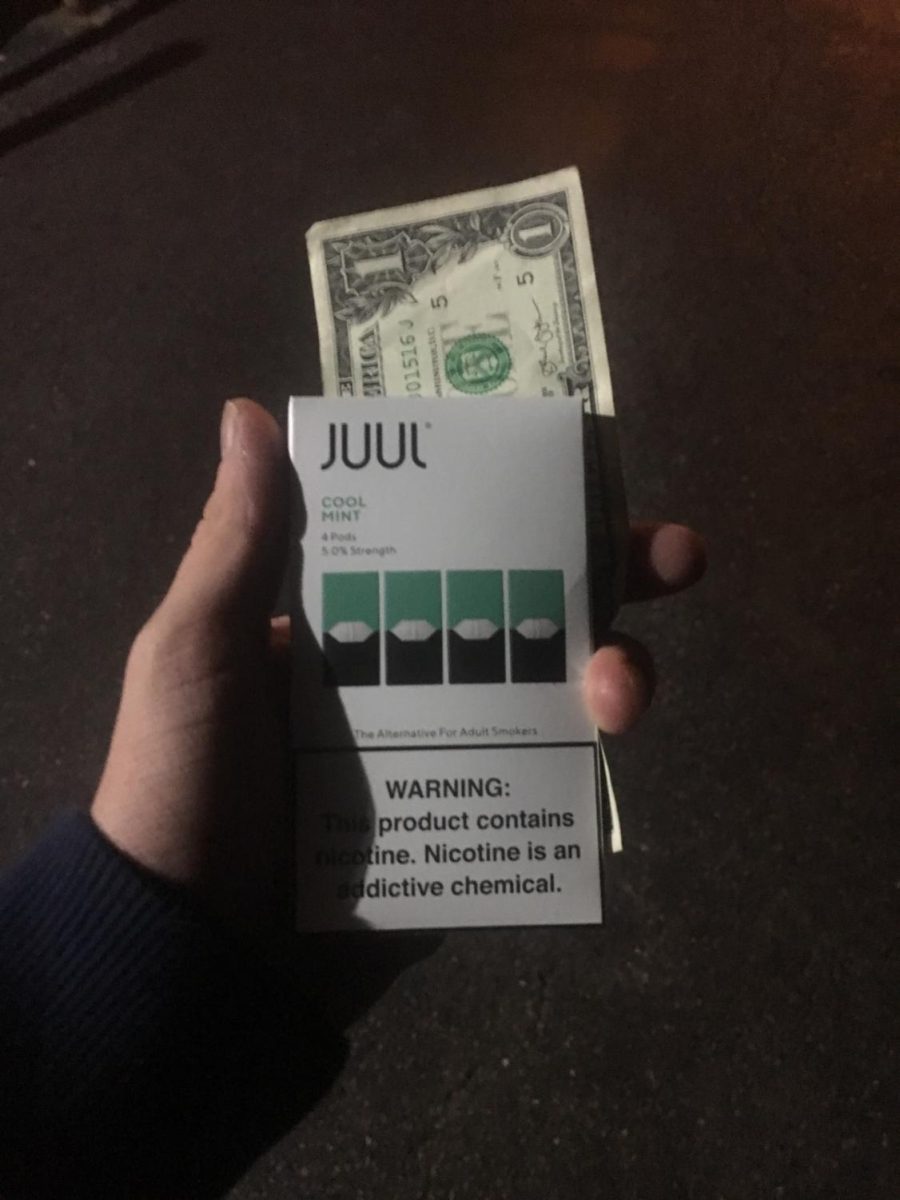A package of four ‘Cool Mint’ Juul Vape Pods costs \$16. Photos by Ryan McSheffrey