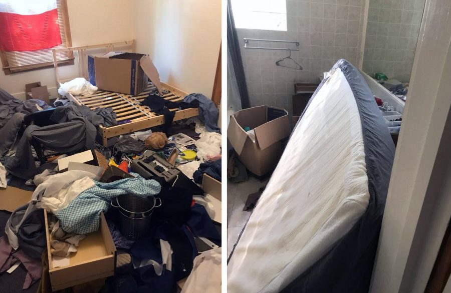 Michael Serio returned to his Oxford residence after summer break and found it had been burglarized and trashed. Photos provided by Michael Serio