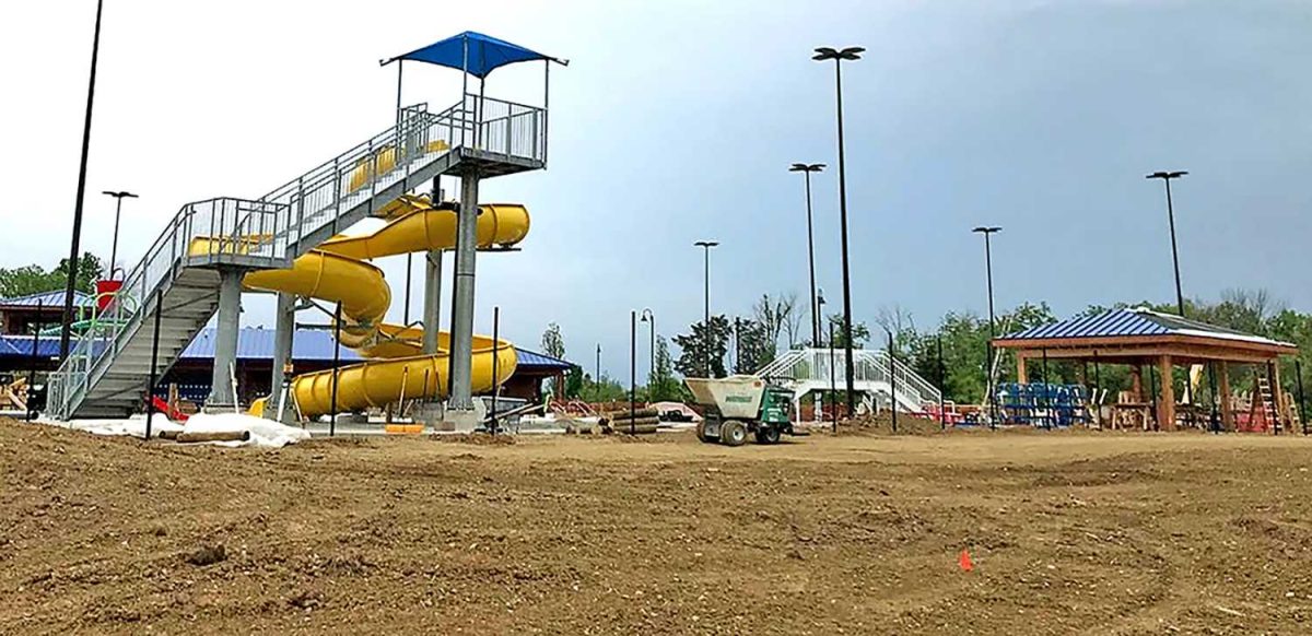 Construction workers are putting the finishing touches on the new Oxford Aquatic Center during the next few weeks. Photo by Chris Vinel