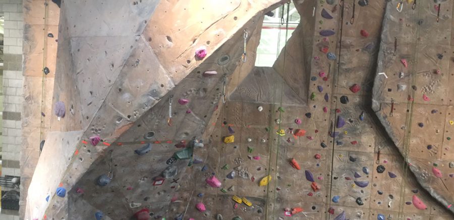 Features in Miami’s Rec Center, such as the climbing wall, will be available to K-sixth grade children in single-day day camps this year. Photo by Aaron Smith<br>