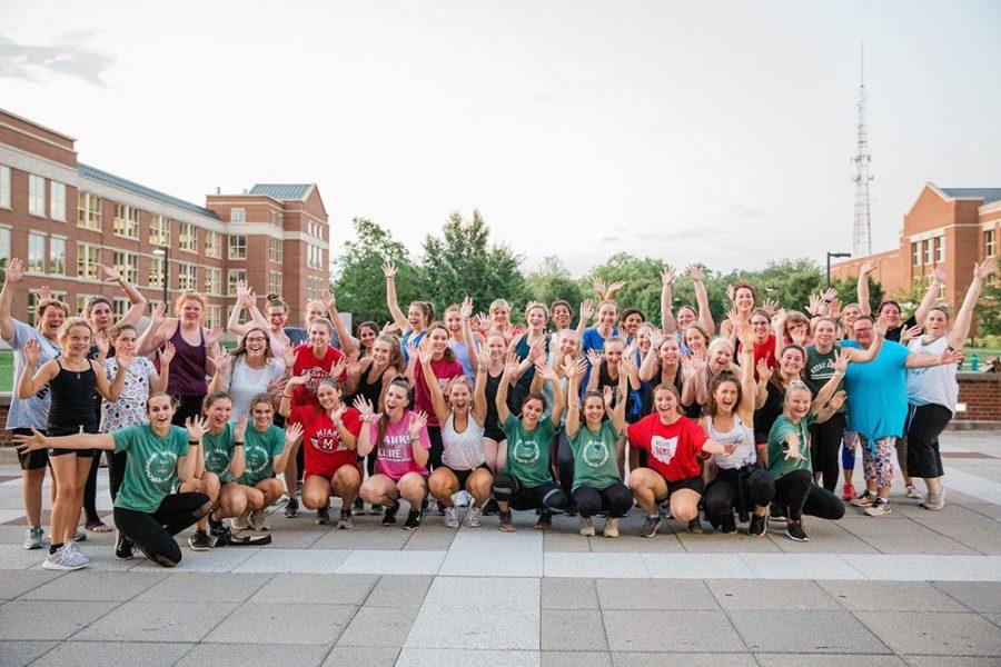 Miami University’s branch of Faith & Fitness held a free kickboxing class outside the Rec Center last semester. Photo provided by Faith & Fitness
