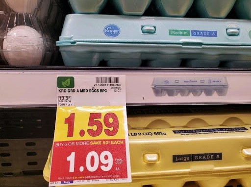 The price for eggs, like these at Oxford’s Kroger, increased by 16% in April, as grocery prices went up at the highest rate in nearly 50 years. Photo by Blake Boyd