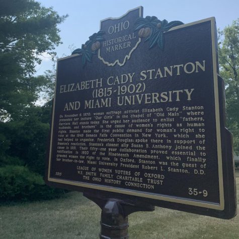 Suffragette Elizabeth Cady Stanton stayed in this house, home of her brother-in-law, when she came to Oxford to give her “Our Girls” speech in 1870. 