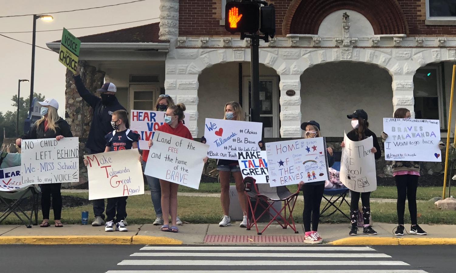 Protesters were masked, but not socially distanced