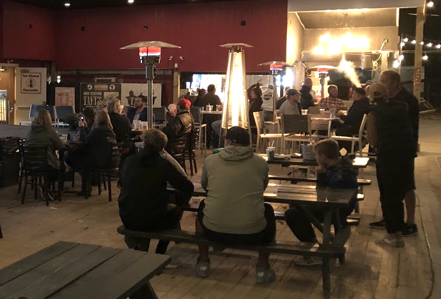 Thirty to 50 Donald Trump supporters gather at the Big Buls Roadhouse in Ross, Tuesday, to watch the first presidential debate and to cheer on their candidate