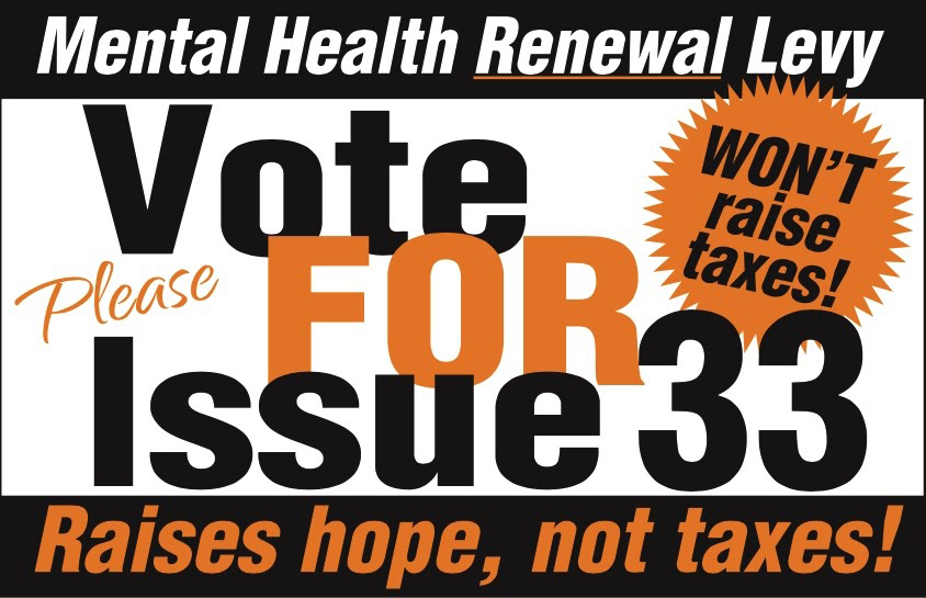 Issue 33 will renew an existing Mental Health Levy for the next five years.