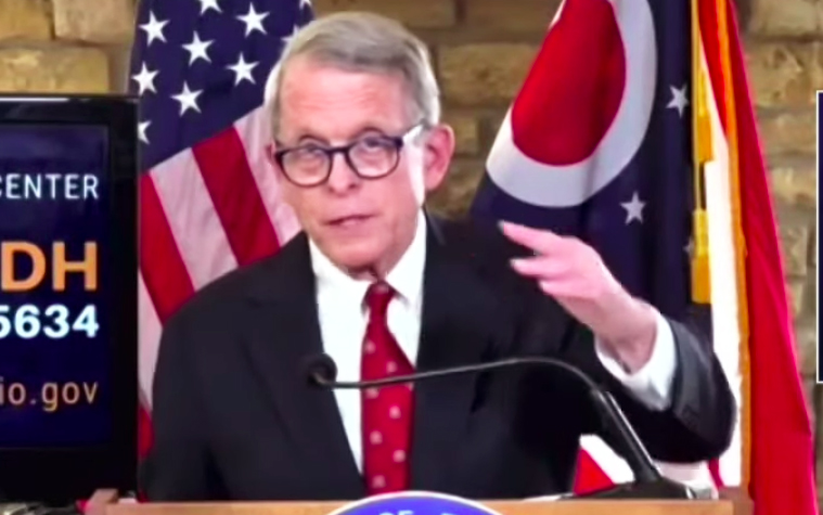 Speaking at a Columbus press conference on Nov. 19, Ohio Gov. Mike DeWine urges all Ohioans to abide by the statewide 10 p.m. to 5 a.m. curfew to curb the spread of the coronavirus.