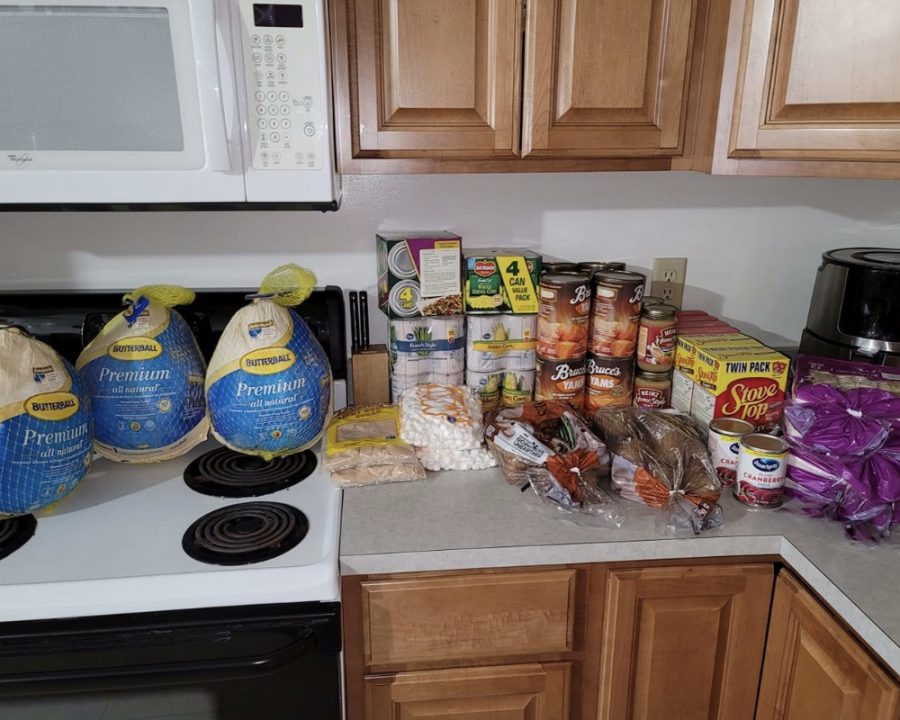 Every year Gary Stewart and his daughter Madyson, load up their kitchen counter in Oxford with groceries they turn into holiday meals for needy families in the area.