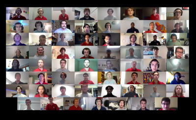 The Miami University Glee Club sang to celebrate heroes as part of the virtual celebration. Photo by Tuo Meng