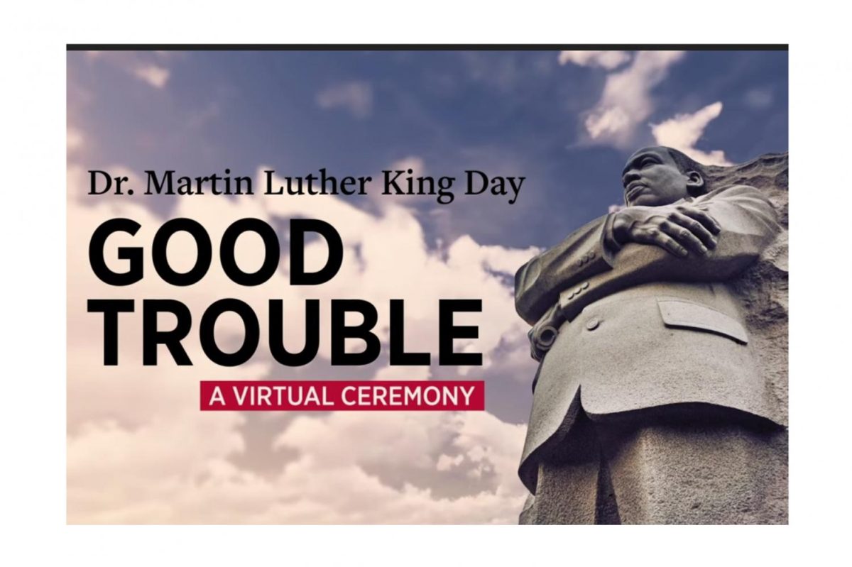  The opening shot of the “Good Trouble” video hosted by the Oxford NAACP chapter in celebration of Martin Luther King Jr. Day Jan. 18.