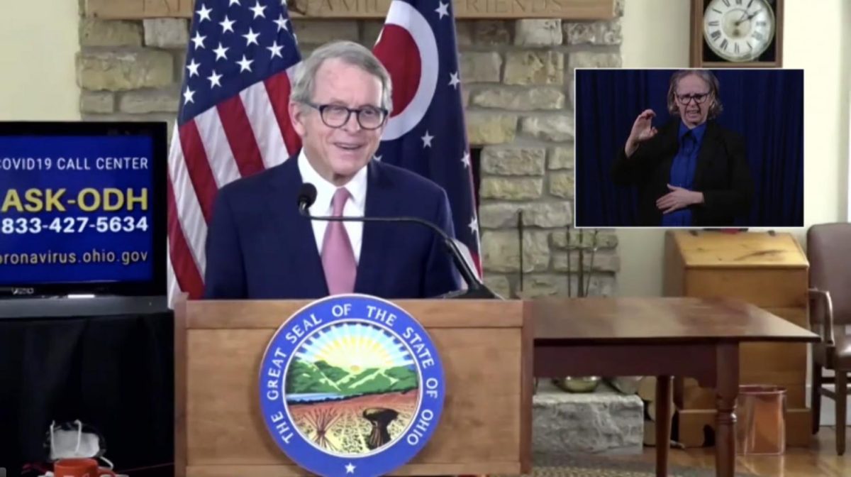 Ohio Gov. Mike DeWine announces the lifting of the pandemic-inspired curfew during a Thursday afternoon press conference in Columbus.