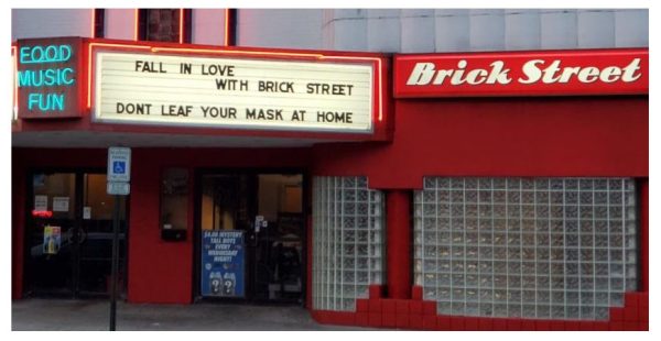 Brick Street, 36 E. High St., used to be known for its music and dancing. Now everyone masks up and sits at tables.