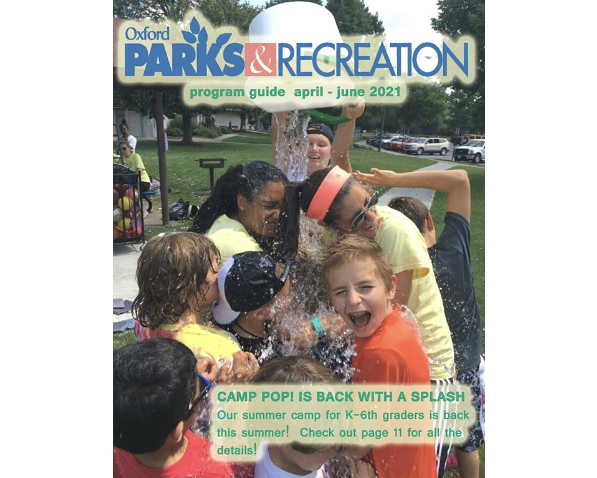 Camp Pop is on the cover of the latest edition of the Oxford Parks & Recreation summer activity guide.