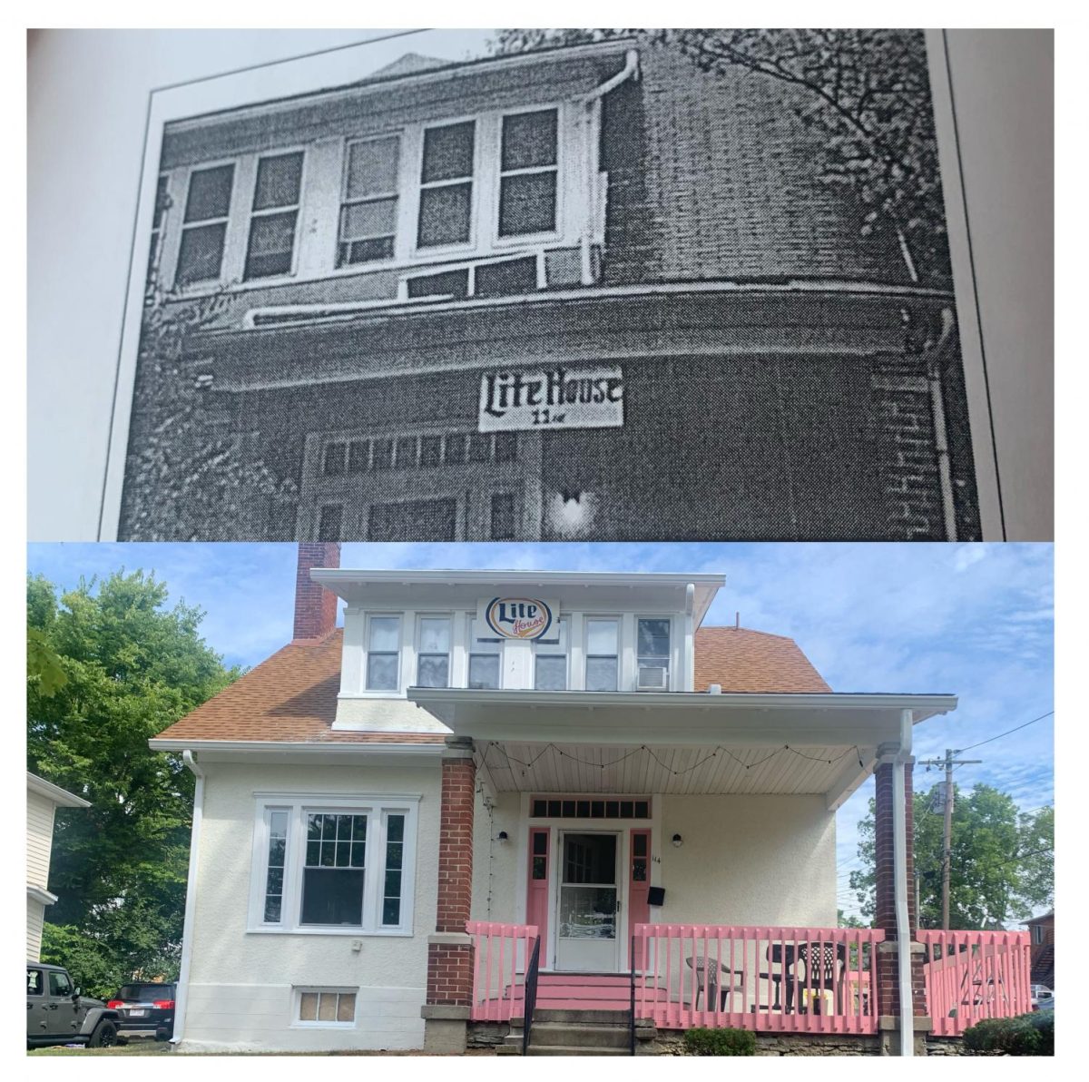 “Lite House,” located at 114 E. Collins, was originally named by members of the sorority Delta Gamma and passed down, according to “Please Sign In.” The front of the house has seen some remodeling over the years and the sign has been updated, but the name has stuck.