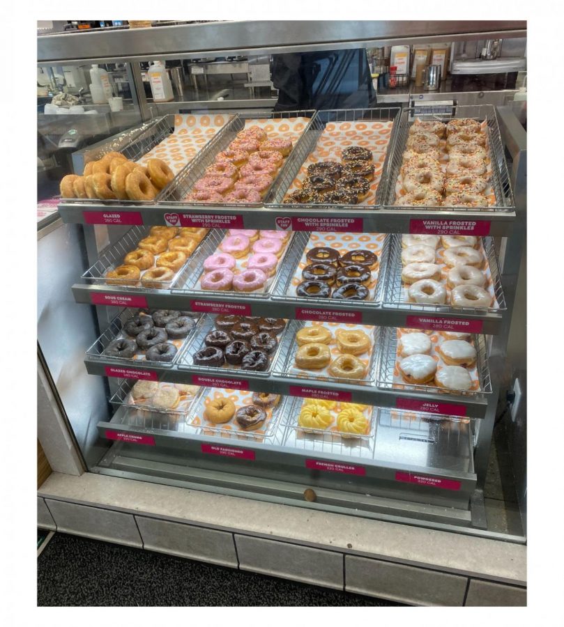 Glazed, cake, chocolate, filled or sprinkled, there is a donut for every sweet tooth, as seen in the display at Oxford’s Dunkin’ Donuts.
