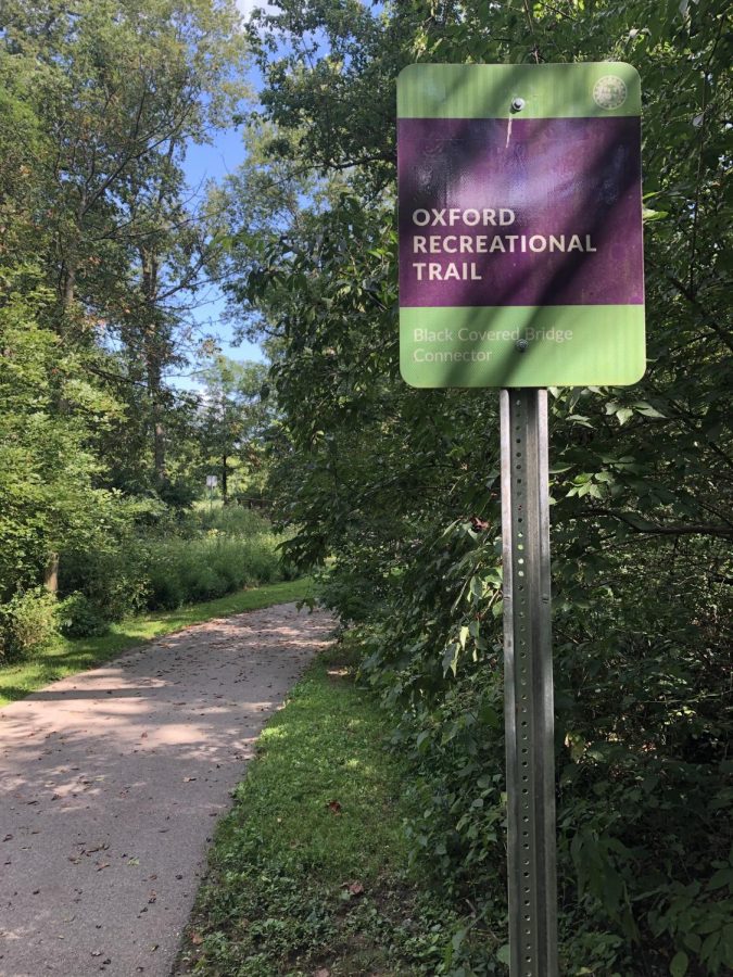A completed part of the Oxford Area Trail System. The city has completed the sections between the Black Covered Bridge and Peffer Park.  The final phase on the northwest quadron of the city is now on hold. 