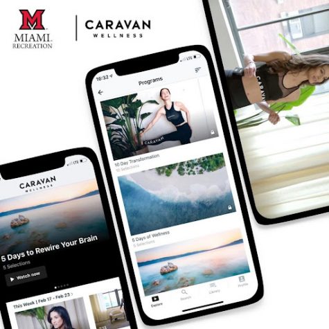 An image of the Caravan App on a cellphone taken from the Miami sports Instagram account.