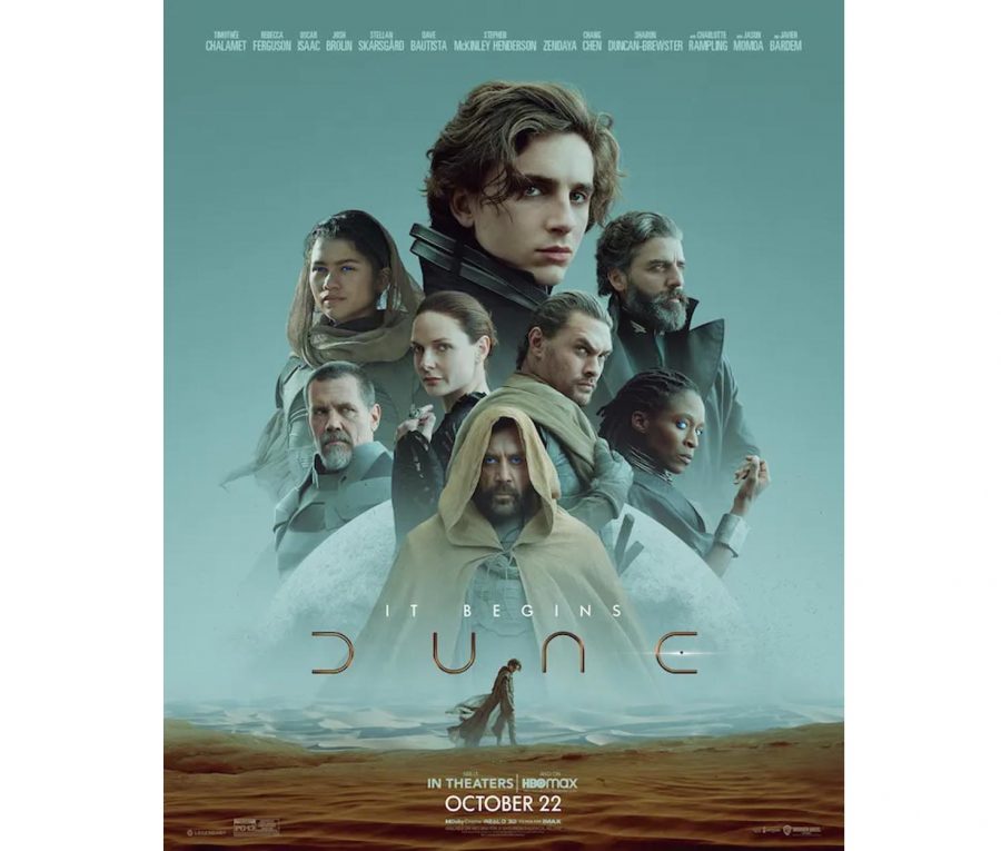 “Dune” starring Timothée Chalamet (top center), with performances from well-known names such as Josh Brolin, Oscar Isaac and Jason Momoa, is in theaters now. 