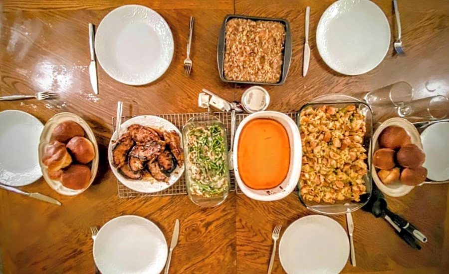 An abundance of food served at a holiday meal, like this “Friendsgiving” feast among some Miami students this week, likely will yield plenty of leftovers.