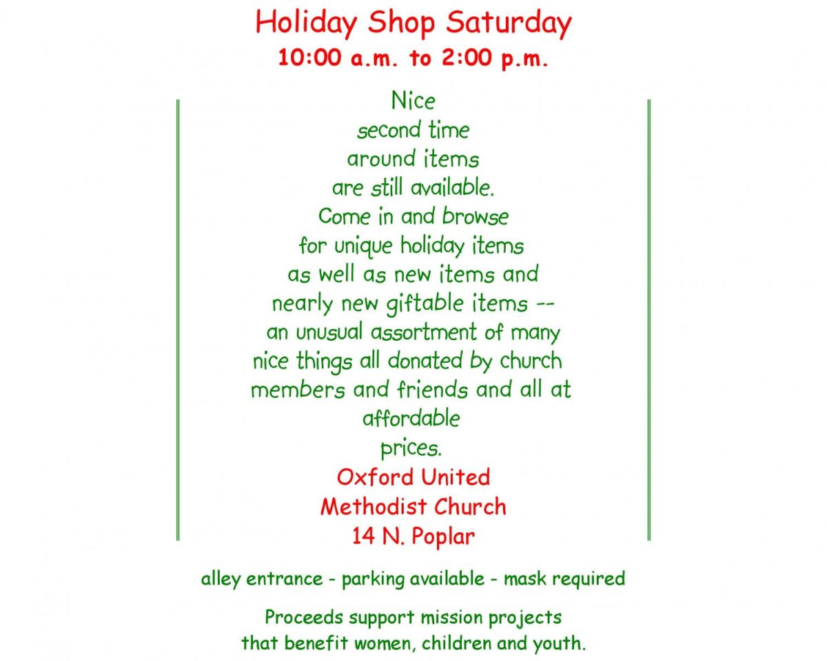 Oxford+United+Methodist+Church+to+host+Holiday+Shop+Dec.+4