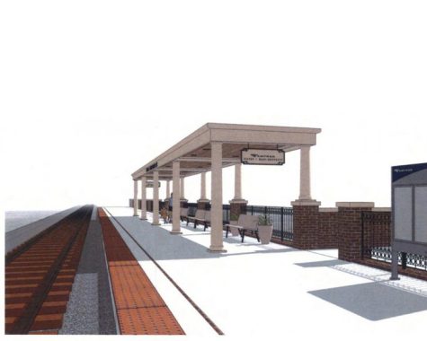 An artist’s rendition done for the City of Oxford in 2020 showing what the proposed Amtrak platform might look like. A detailed design is in progress. 