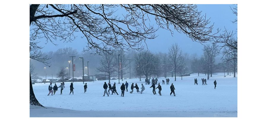 Despite+the+slush+and+aggravation%2C+the+snow+was+fun+while+it+lasted%2C+as+seen+in+this+snow-football+game+among+Miami+students+in+front+of+Millett+Hall+during+last+week%E2%80%99s+storm.+But+the+snow+is+mostly+gone+now%2C+with+no+more+predicted+in+the+immediate+future.+
