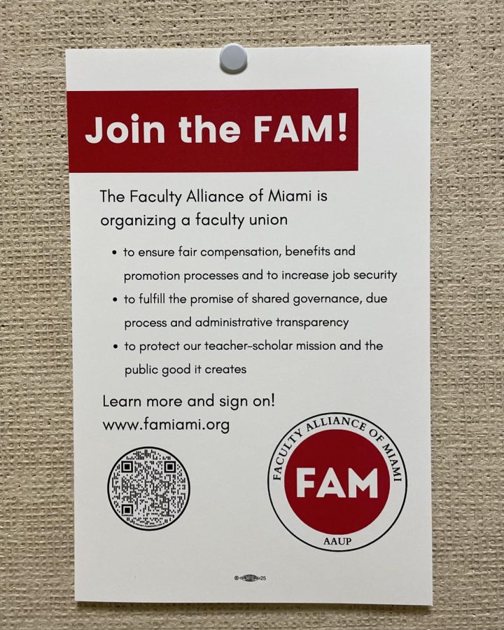 The Faculty Alliance of Miami (FAM) campaign kicked off on Feb. 2, with fliers put up around campus. 