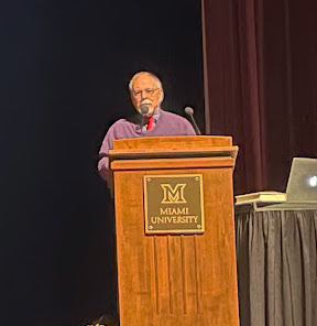 Gregory Maguire, best-selling author of the 1995 novel “Wicked: The Life and Times of the Wicked Witch of the West,” spoke at Miami’s Hall Auditorium Monday night. 
