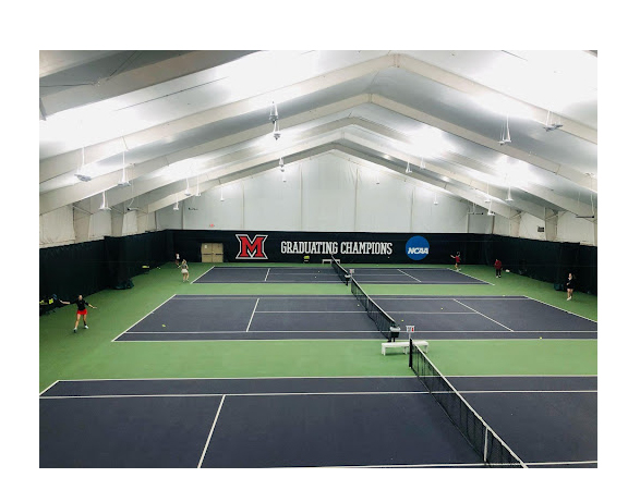 Miami Women’s tennis practice at their indoor facility in Hamilton, Ohio. P