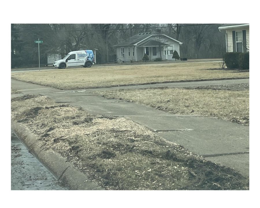 This cracked and heaving sidewalk in front of a home on McGuffey is one of the 93 properties identified by the city of Oxford  that needs repair this year.