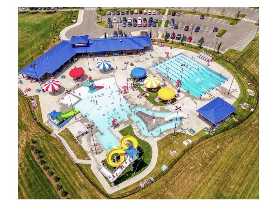 An aerial shot of the Oxford Aquatic Center in operation last year. Photo provided by the Oxford Parks & Recreation Department
