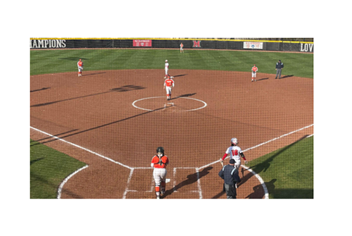 Miami’s Lily Wilmot (16) prepares to face  Bowling Green’s Payton Gottshall at home plate. 