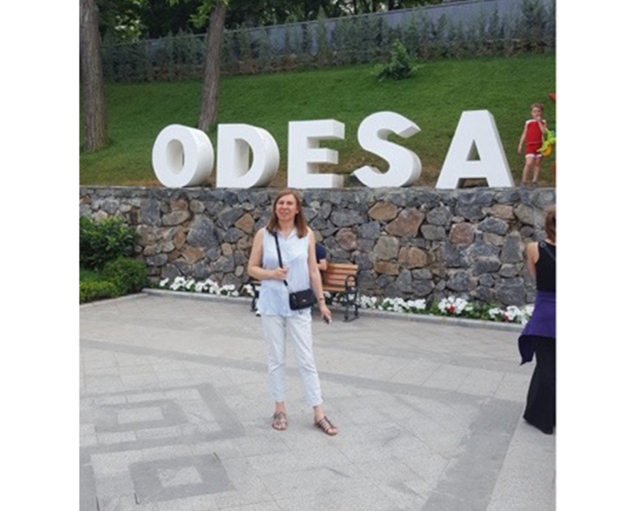 Liza+Skryzhevska+relaxing+in+a+park+in+her+hometown+of+Odesa+in+happier+times.+