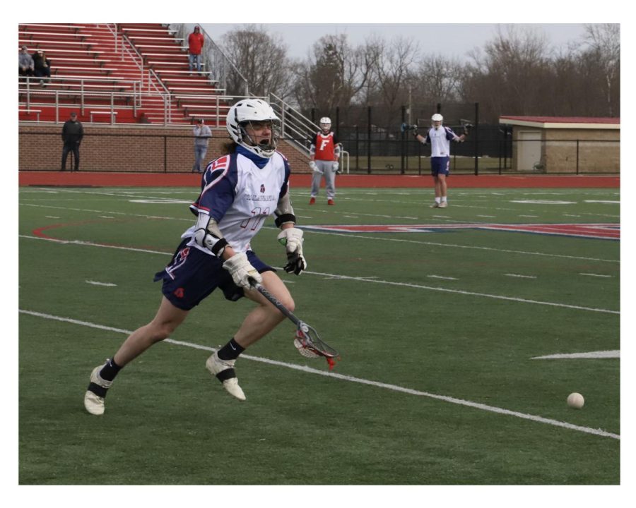 Nick Engelhard going for the ball during a 2021 game. 