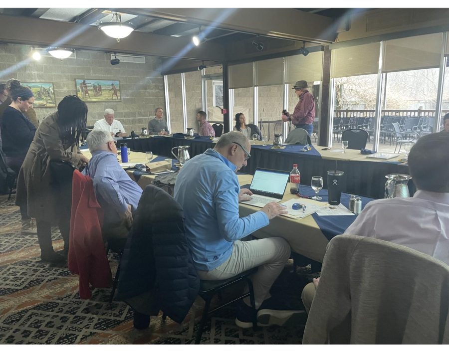 City councilors and staff meet at the council retreat to develop the goals and values of the city for 2022, and ideas for the 2023 budget. Photo by Emily Scott 