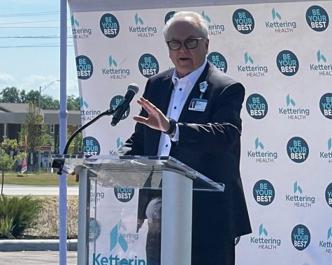 Kettering Health Network CEO Fred Manchur speaks at a ribbon cutting ceremony for its Oxford Health Center at 5095 University Park Blvd. on July 12.