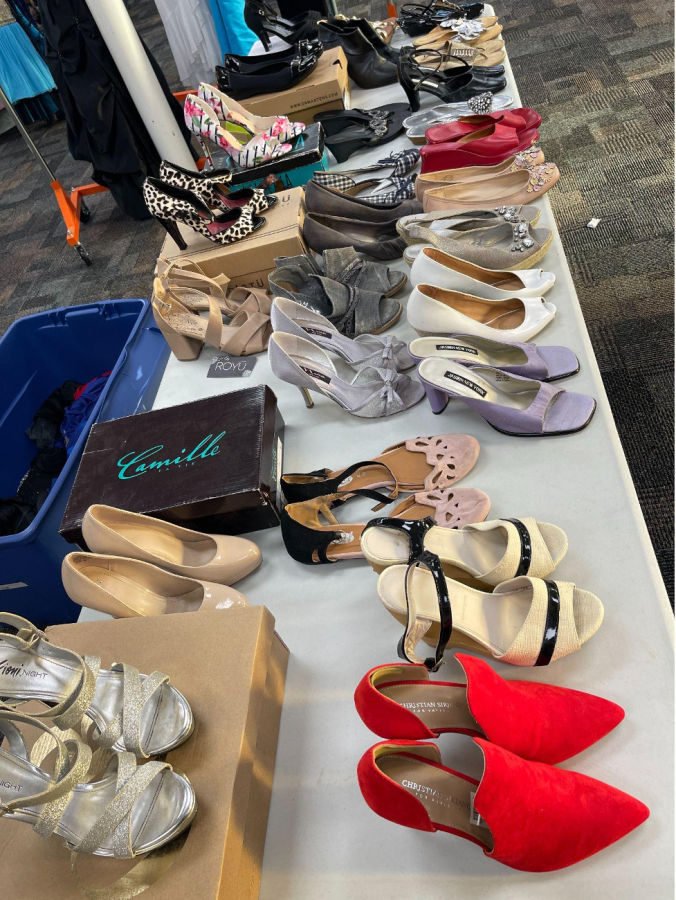 Volunteers also collect fancy shoes and accessories