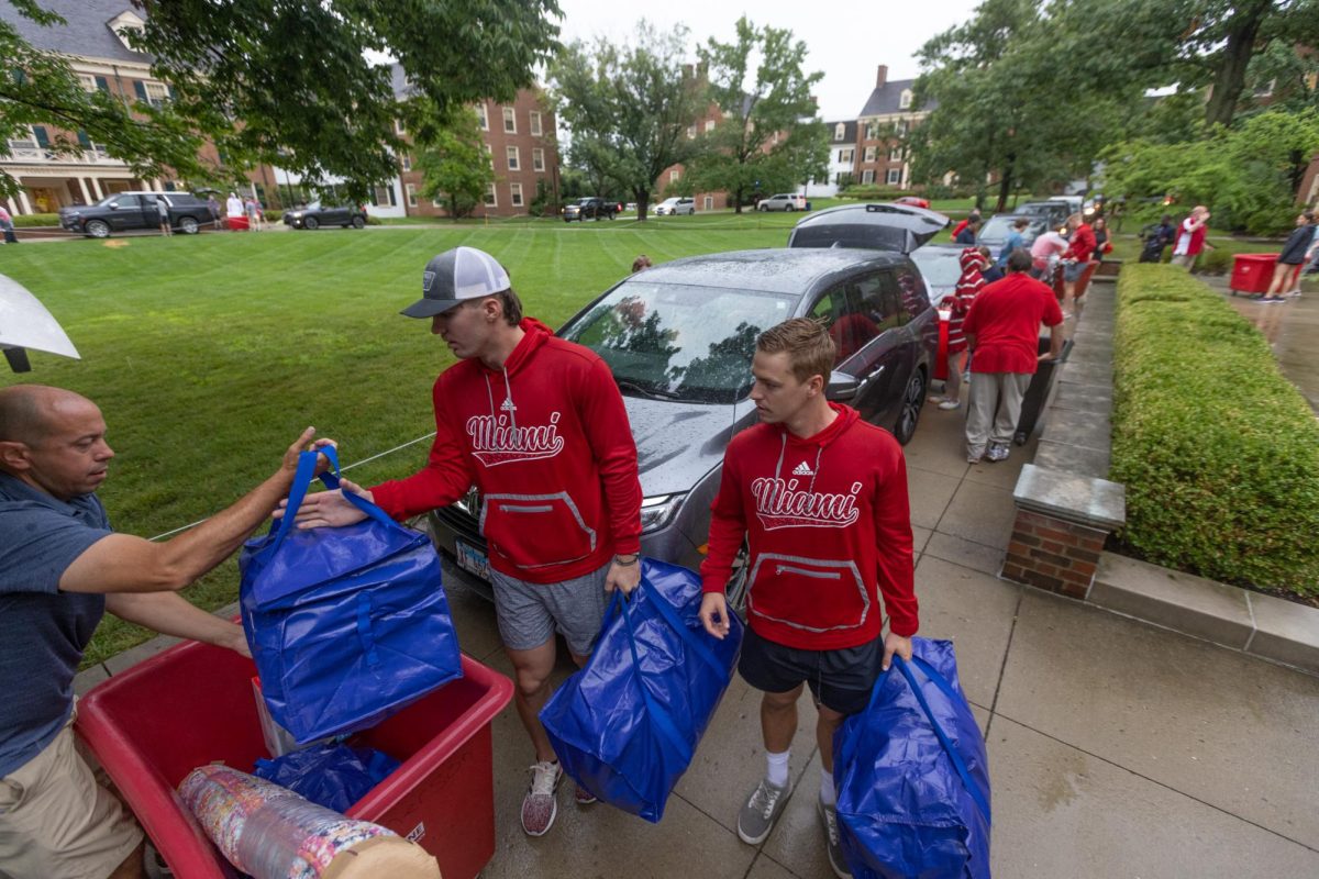 Students moving into Miami dorms on Aug. 24. 
