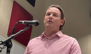 Human Resources Director Mike Malone speaks at the Oct. 26 board meeting
