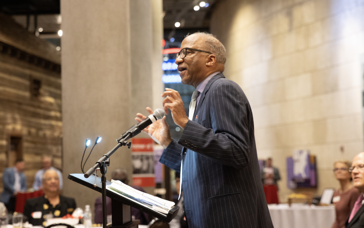 Wil Haygood ’76 took to the podium at the National Underground Railroad Freedom Center on Nov. 14.