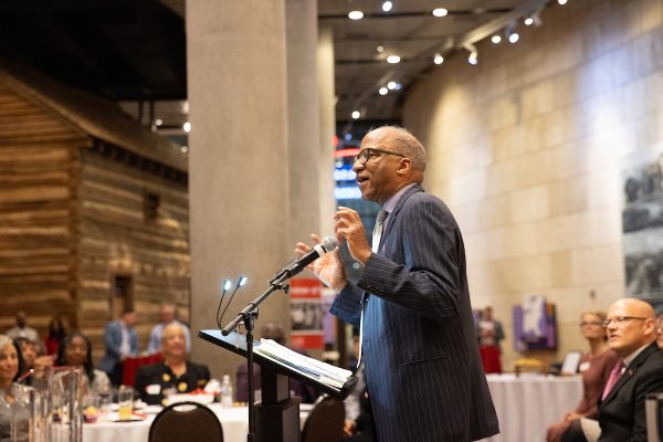 Wil Haygood ’76 took to the podium at the National Underground Railroad Freedom Center on Nov. 14
