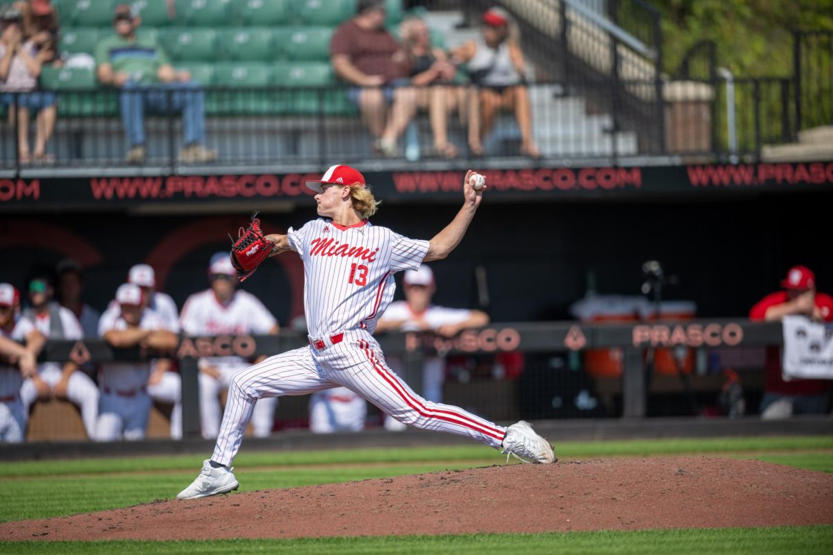 Connor+Oliver+on+the+mound+for+the+RedHawks+at+Prasco+Park.+He+is+preparing+for+his+first+full+professional+season+with+the+Kansas+City+Royals.+Photo+courtesy+of+Miami+Athletics%0A
