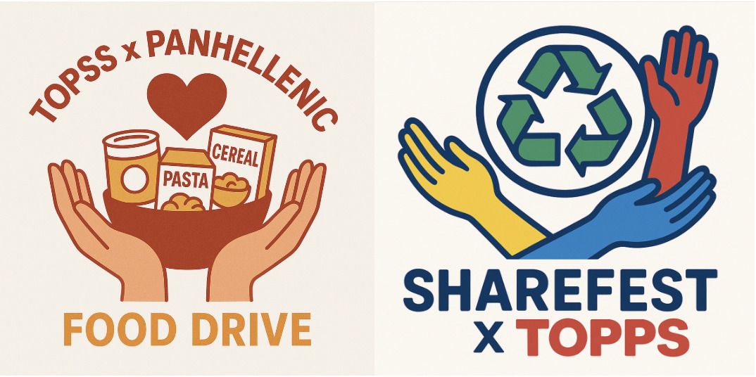 Logos created by myself, symbolizing community support through donations of essential pantry items.